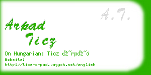 arpad ticz business card